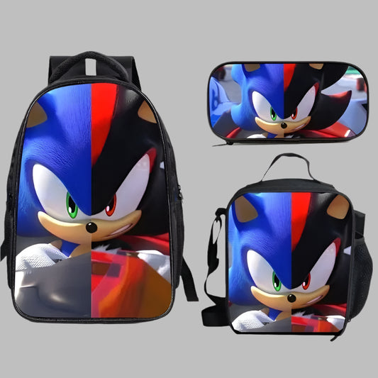 3PC Sonic School Set – Backpack, Lunch Bag & Pencil Case