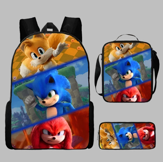 3PC Sonic School Set – Backpack, Lunch Bag & Pencil Case