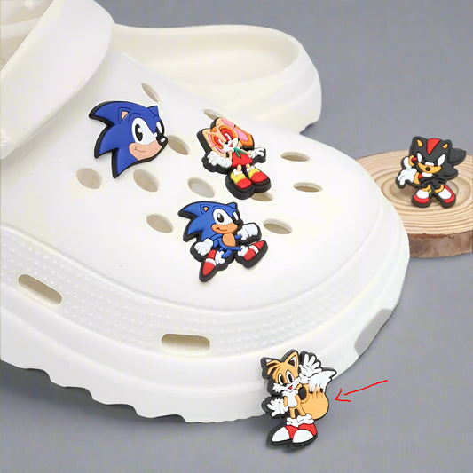 Sonic Shoe Charms – Cute Cartoon Accessories for Sandals & Clogs, Kids' Party Birthday Gifts