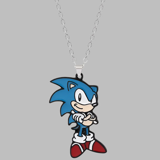 Sonic Keychain & Necklace – Metal Anime Charm Accessories