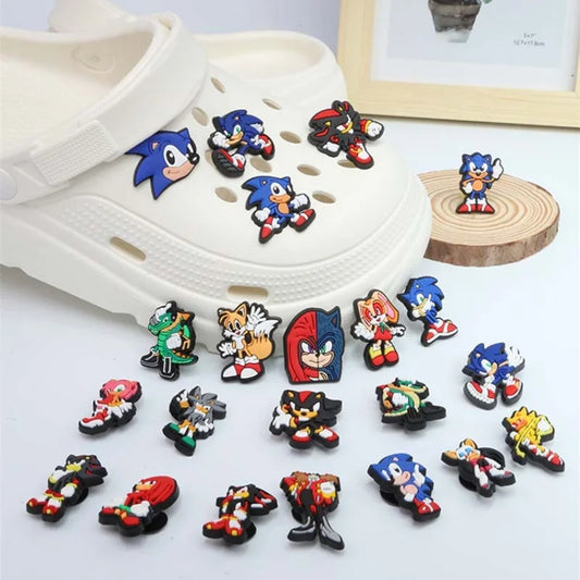 Sonic Shoe Charms – Cute Cartoon Accessories for Sandals & Clogs, Kids' Party Birthday Gifts